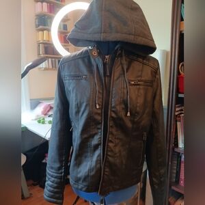 Maralyn & Me Black Bomber Varsity Jacket